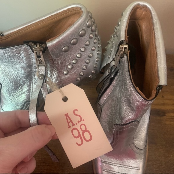 A.S.98 Women's Broderick Bootie In Silver Size 38 7.5 8 New NWT - Picture 8 of 16